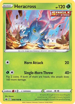 Heracross 006/198 Common Pokemon Card (SWSH Chilling Reign)