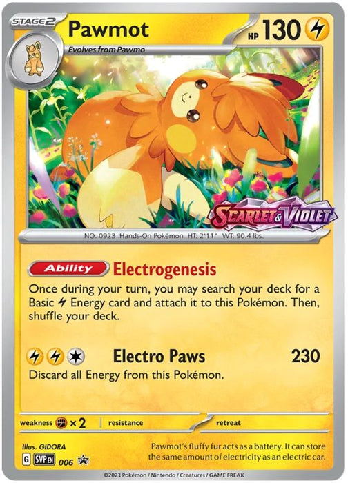 Pawmot SVP-006 Pokemon Promo Card (Scarlet & Violet Promo Series EN)
