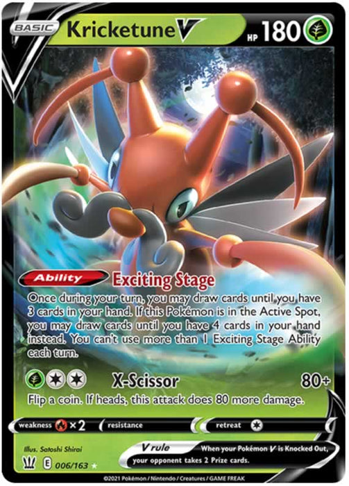 Kricketune V 006/163 Ultra Rare Pokemon Card (Battle Styles)