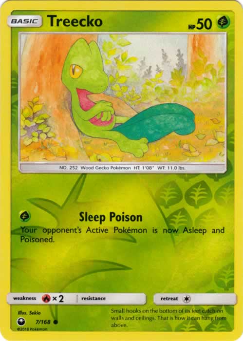 Treecko 7/168 Common Reverse Holo Pokemon Card (Celestial Storm)