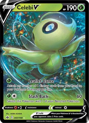 Celebi V 007/198 Ultra-Rare Rare Pokemon Card (SWSH Chilling Reign)