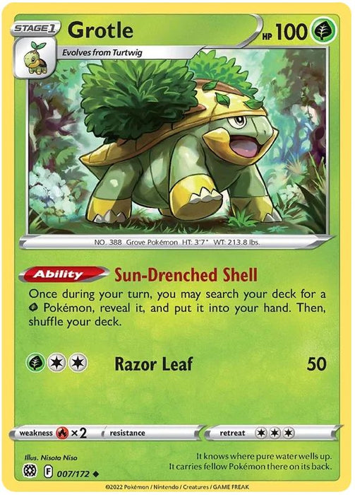 Grotle 007/172 Uncommon Pokemon Card (SWSH Brilliant Stars)