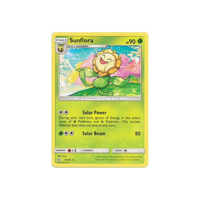 Sunflora 8/236 Rare Pokemon Card (Cosmic Eclipse)