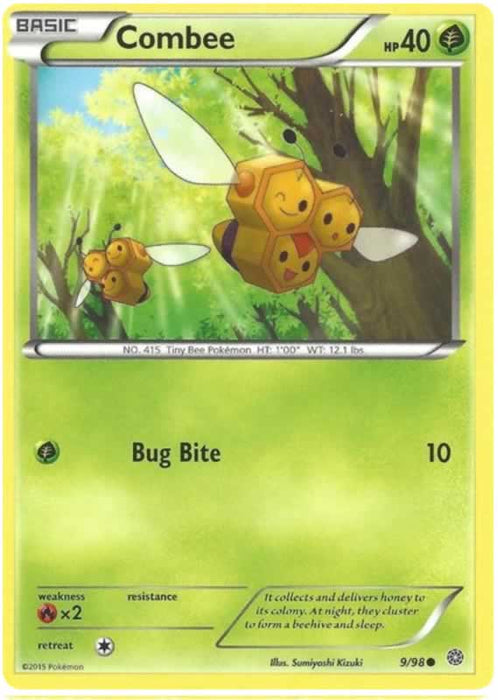 Combee 9/98 Common Reverse Holo Pokemon Card (XY Ancient Origins)