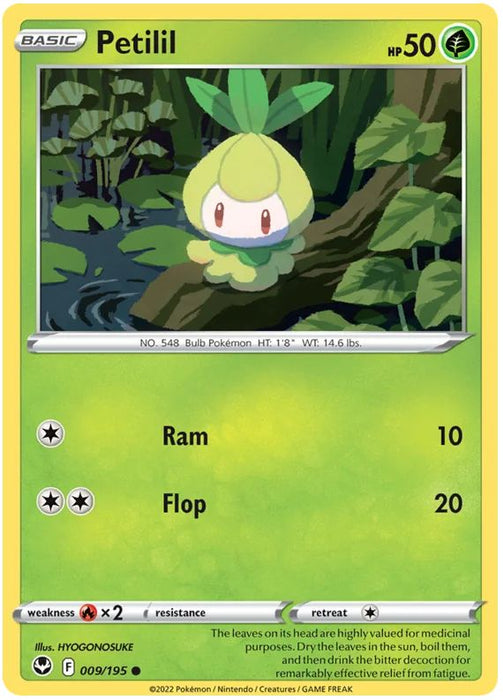 Petilil 009/195 Common Pokemon Card (SWSH Silver Tempest)