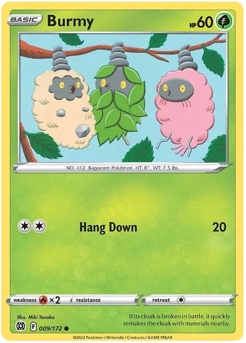 Burmy 009/172 Common Pokemon Card (SWSH Brilliant Stars)