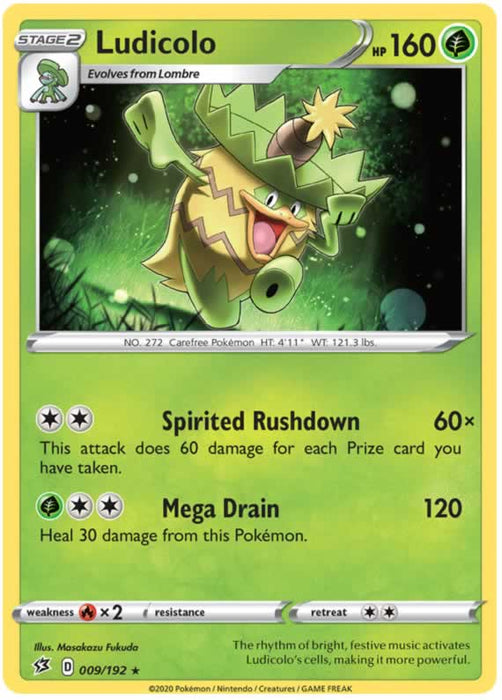 Ludicolo 009/192 Rare Pokemon Card (SWSH Rebel Clash)