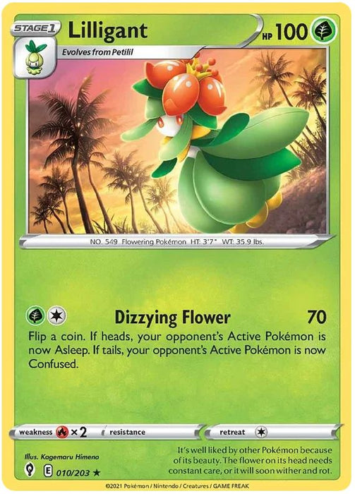 Lilligant 010/203 Rare Reverse Holo Pokemon Card (SWSH Evolving Skies)