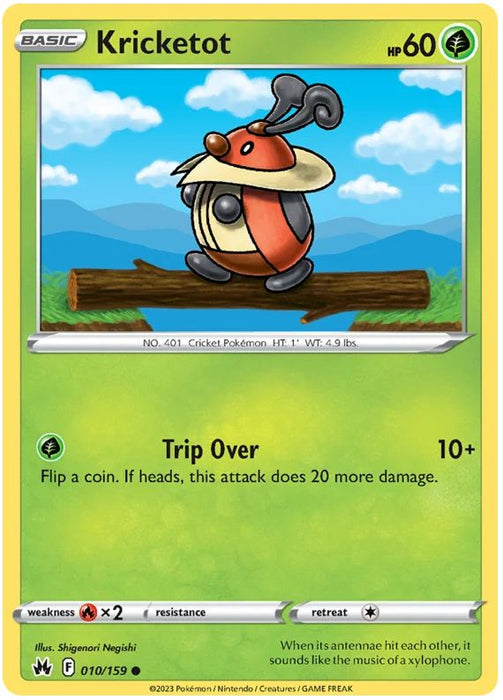 Kricketot 010/159 Common Pokemon Card (SWSH Crown Zenith)