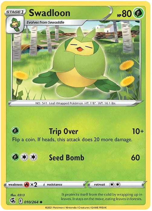 Swadloon 010/264 Uncommon Pokemon Card (SWSH Fusion Strike)