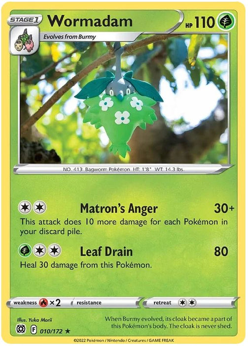 Wormadam 010/172 Rare Pokemon Card (SWSH Brilliant Stars)