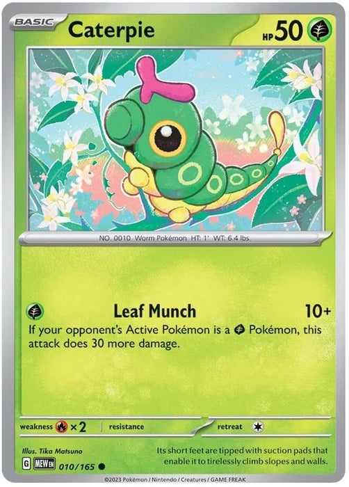 Caterpie 010/165 Common Pokemon Card (Pokemon SV 151)