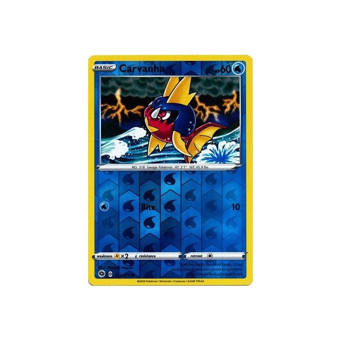 Carvanha 011/073 Common Reverse Holo Pokemon Card (Champions Path)