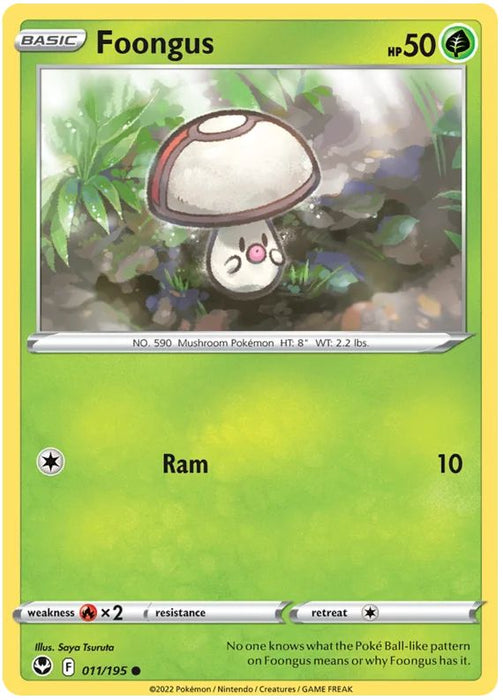 Foongus 011/195 Common Pokemon Card (SWSH Silver Tempest)