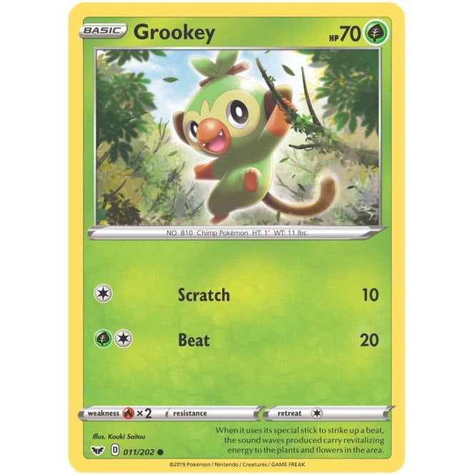 Grookey 011/202 Holo Alt Art Pokemon Card (Sword & Shield)