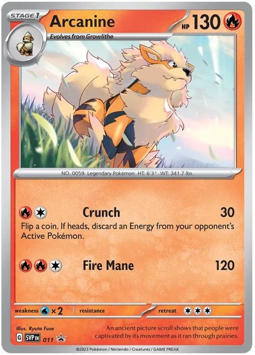 Arcanine SVP-011 Pokemon Promo Card (Scarlet & Violet Promo Series EN)