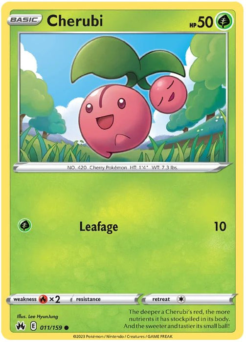 Cherubi 011/159 Common Pokemon Card (SWSH Crown Zenith)