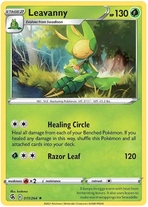 Leavanny 011/264 Rare Reverse Holo Pokemon Card (SWSH Fusion Strike)