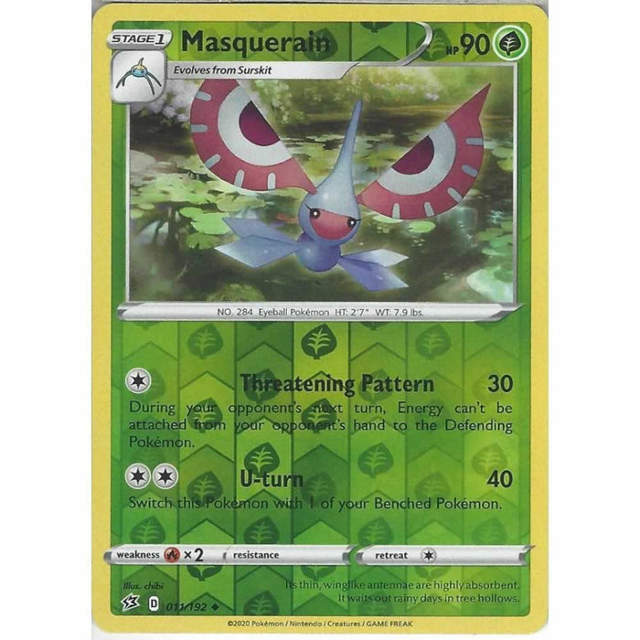 Masquerain 011/192 Uncommon Reverse Holo Pokemon Card (SWSH Rebel Clash)