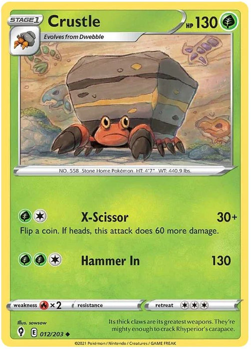 Crustle 012/203 Uncommon Pokemon Card (SWSH Evolving Skies)