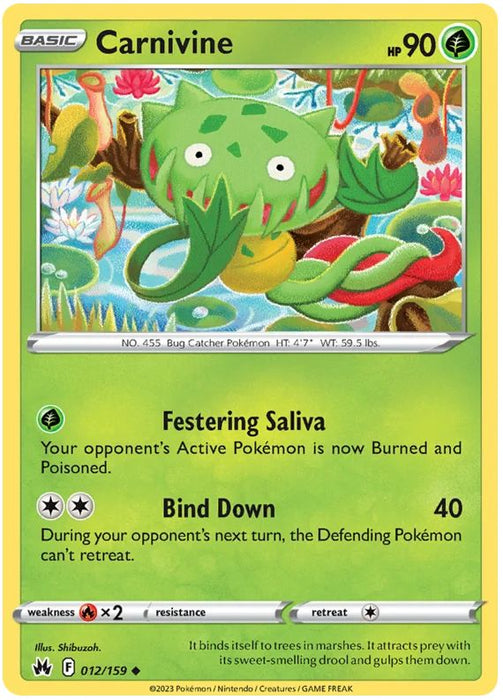 Carnivine 012/159 Uncommon Pokemon Card (SWSH Crown Zenith)