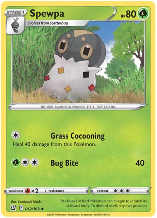 Spewpa 012/163 Uncommon Pokemon Card (Battle Styles)