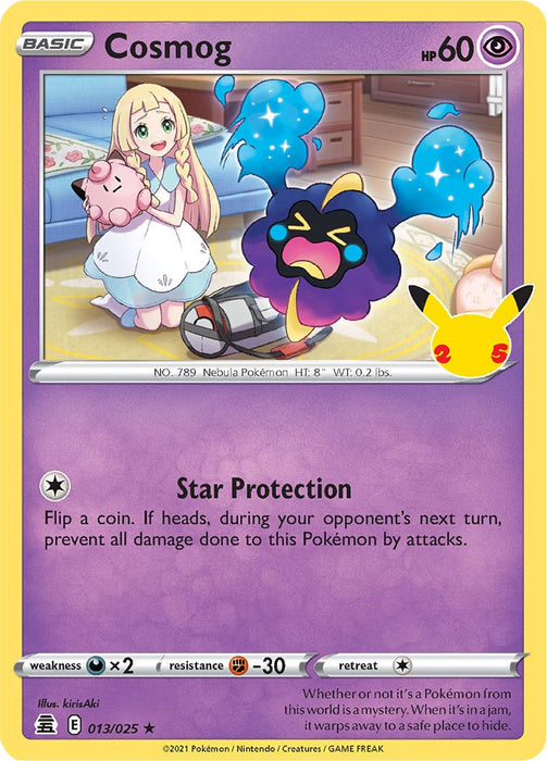 Cosmog 013/025 Rare Pokemon Card (Celebrations 25th Anniversary)