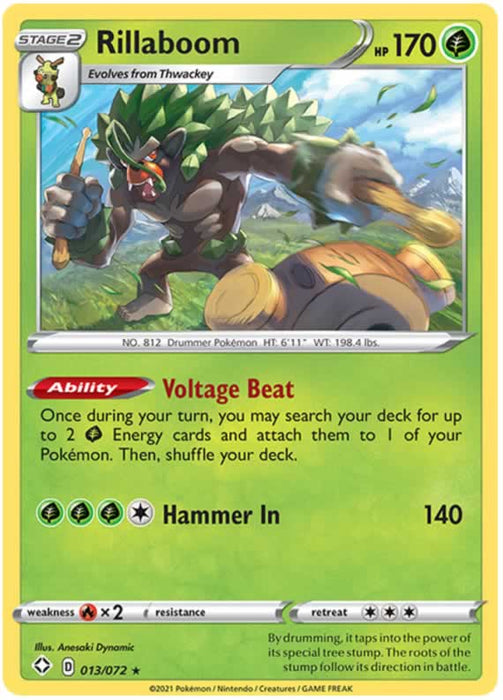 Rillaboom 013/072 Rare Holo Pokemon Card (Shining Fates)