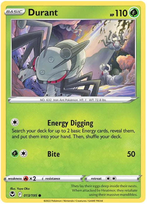 Durant 013/195 Common Pokemon Card (SWSH Silver Tempest)