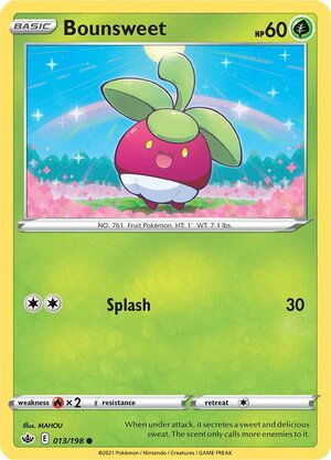 Bounsweet 013/198 Common Pokemon Card (SWSH Chilling Reign)