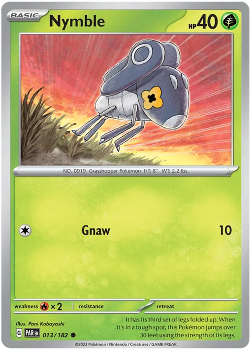 Nymble 013/182 Common Pokemon Card (SV04 Paradox Rift)