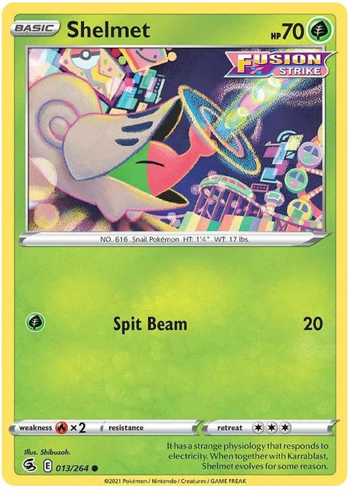 Shelmet 013/264 Common Pokemon Card (SWSH Fusion Strike)