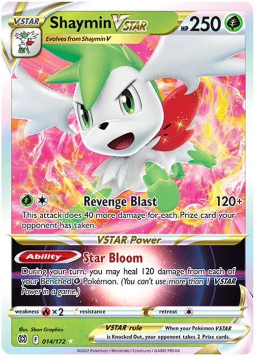 Shaymin VSTAR 014/172 Rare VSTAR Pokemon Card (SWSH Brilliant Stars)