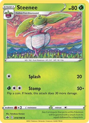 Steenee 014/198 Uncommon Pokemon Card (SWSH Chilling Reign)