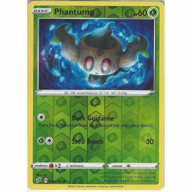 Phantump 014/192 Common Reverse Holo Pokemon Card (SWSH Rebel Clash)