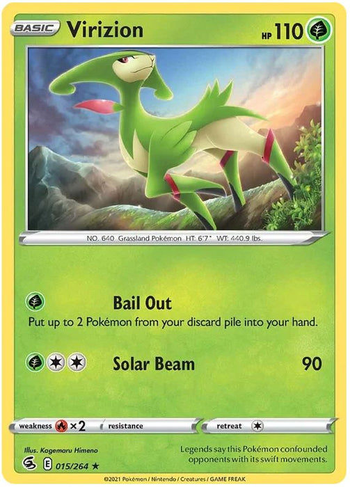 Virizion 015/264 Rare Pokemon Card (SWSH Fusion Strike)