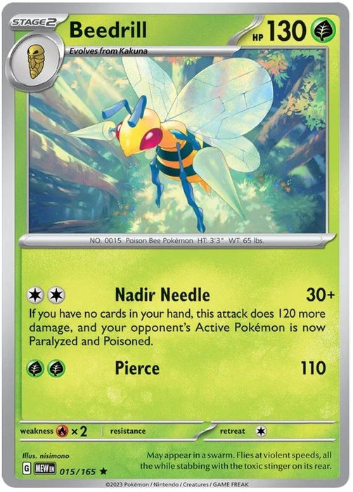 Beedrill 015/165 Rare Pokemon Card (Pokemon SV 151)