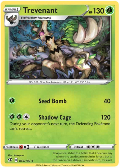 Trevenant 015/192 Rare Pokemon Card (SWSH Rebel Clash)