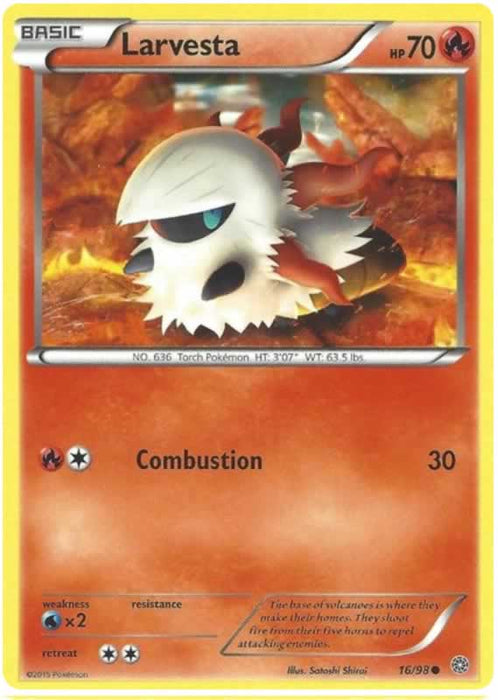 Larvesta 16/98 Common Pokemon Card (XY Ancient Origins)