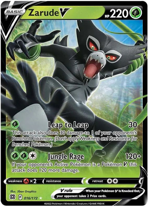 Zarude V 016/172 Ultra Rare Pokemon Card (SWSH Brilliant Stars)