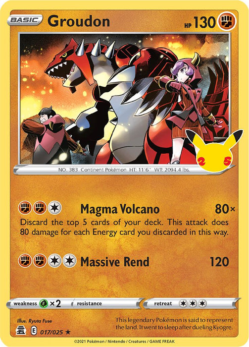 Groudon 017/025 Rare Pokemon Card (Celebrations 25th Anniversary)