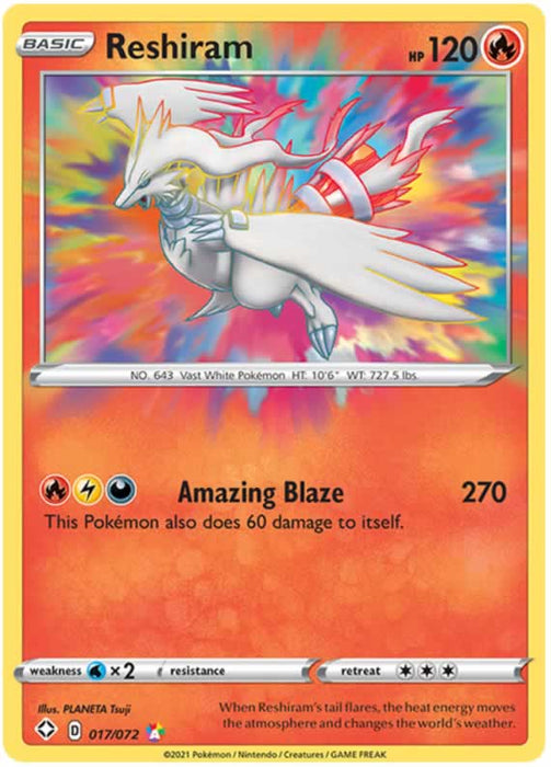 Reshiram 017/072 Amazing Rare Pokemon Card (Shining Fates)