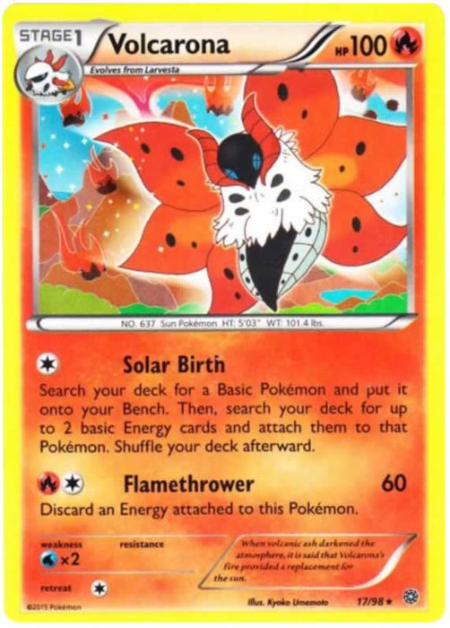 Volcarona 17/98 Rare Holo Pokemon Card (XY Ancient Origins)