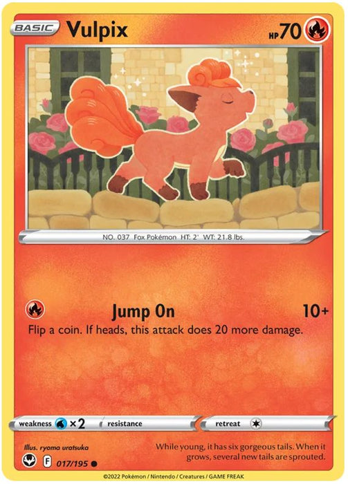 Vulpix 017/195 Common Pokemon Card (SWSH Silver Tempest)