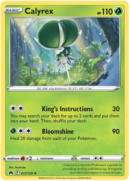 Calyrex 017/159 Rare Holo Pokemon Card (SWSH Crown Zenith)