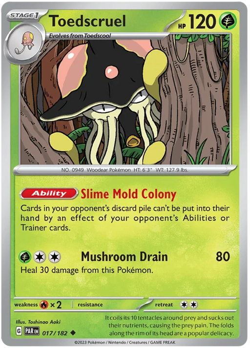 Toedscruel 017/182 Uncommon Pokemon Card (SV04 Paradox Rift)