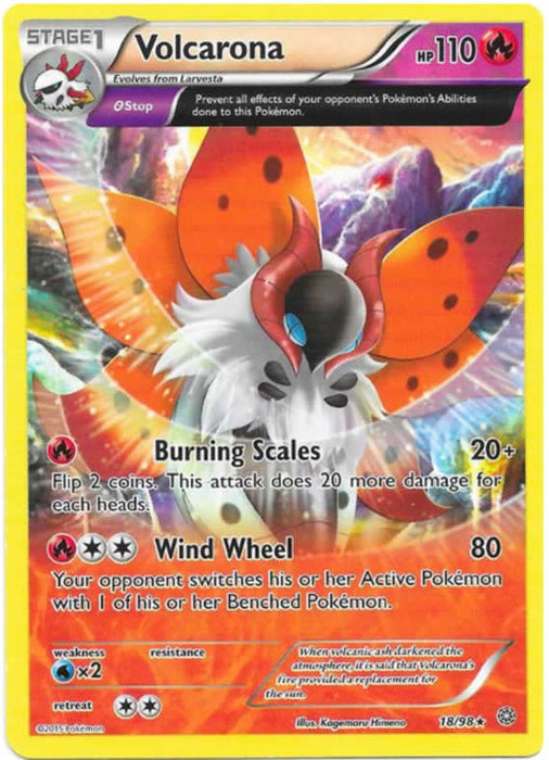 Volcarona 18/98 Rare Pokemon Card (XY Ancient Origins)