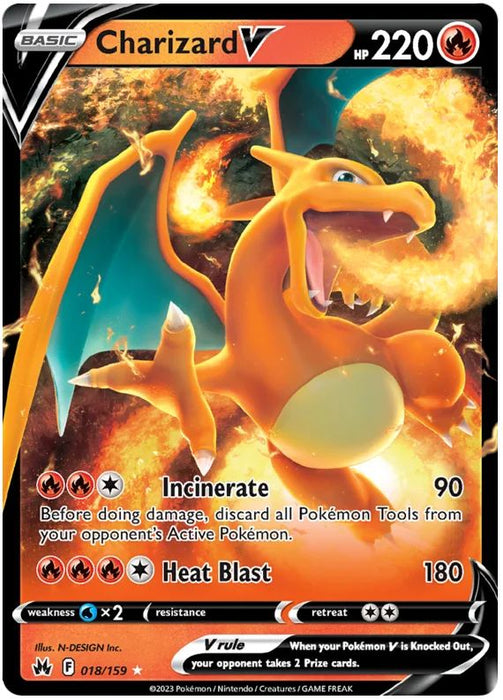 Charizard V 018/159 Ultra-Rare Rare Pokemon Card (SWSH Crown Zenith)