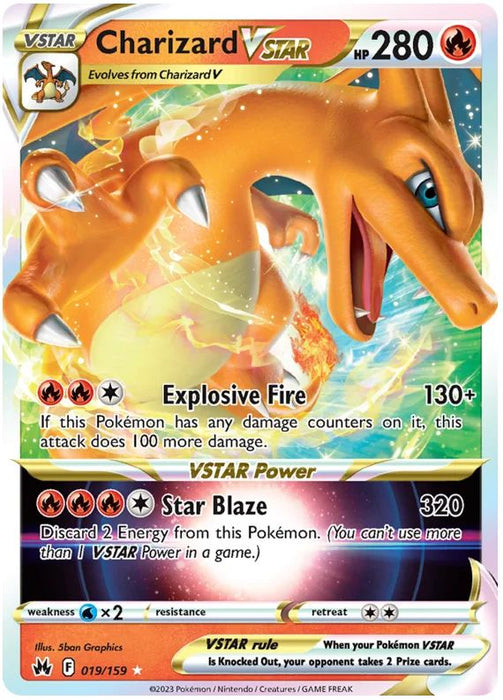 Charizard VSTAR 019/159 Rare VSTAR Pokemon Card (SWSH Crown Zenith)