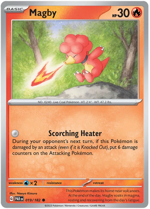 Magby 019/182 Common Pokemon Card (SV04 Paradox Rift)